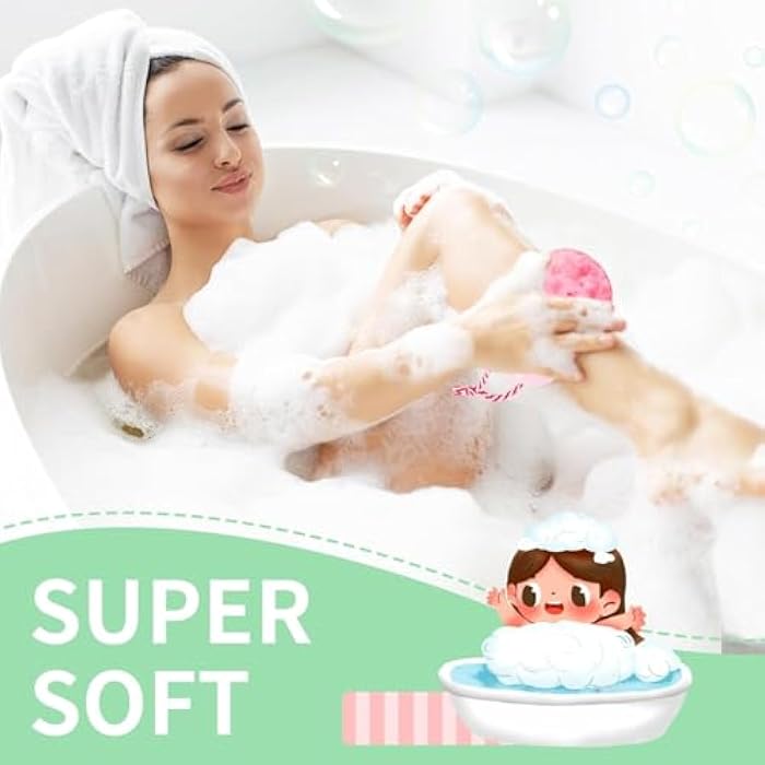 oval bath Sponge for Women Men Kids, Sponge Loofah Body Scrubber Reusable Exfoliating Bath Sponge for Body Wash Bathroom, Large Size Bathing Sponge Bathing Accessories (multicolor) - Image 5